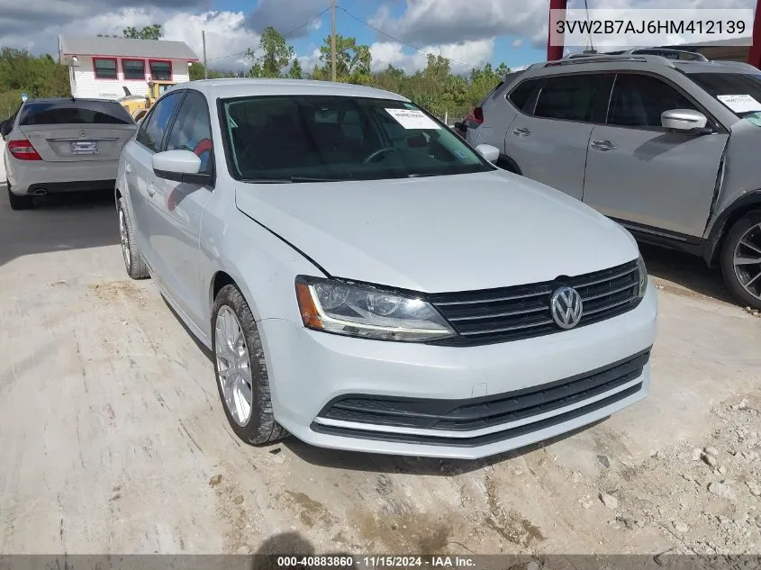 2017 Volkswagen Jetta 1.4T S VIN: 3VW2B7AJ6HM412139 Lot: 40883860