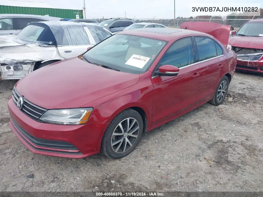 2017 Volkswagen Jetta 1.4T Se VIN: 3VWDB7AJ0HM410282 Lot: 40888370