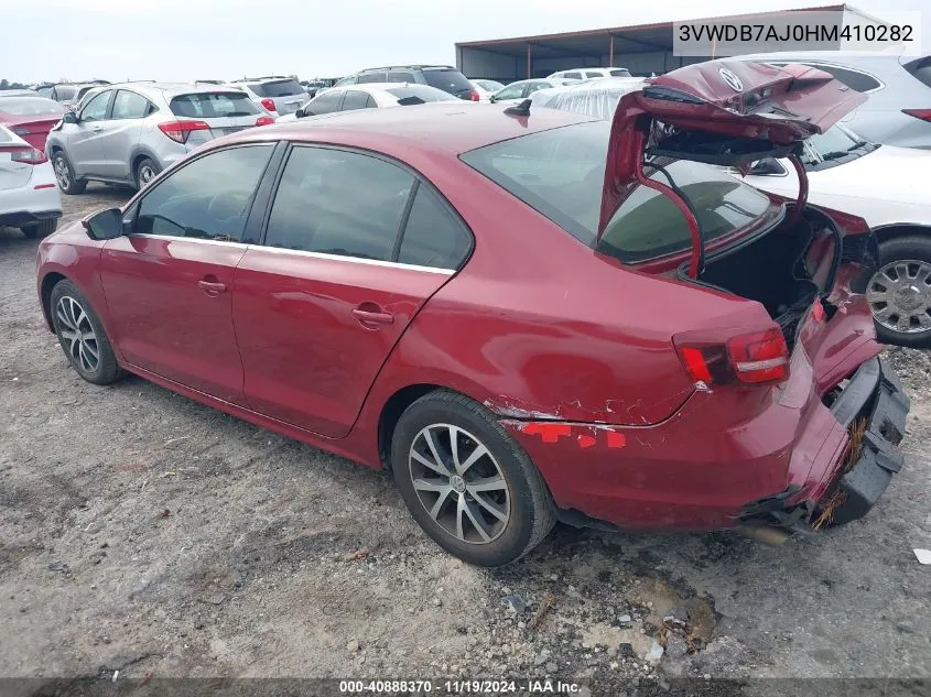 2017 Volkswagen Jetta 1.4T Se VIN: 3VWDB7AJ0HM410282 Lot: 40888370