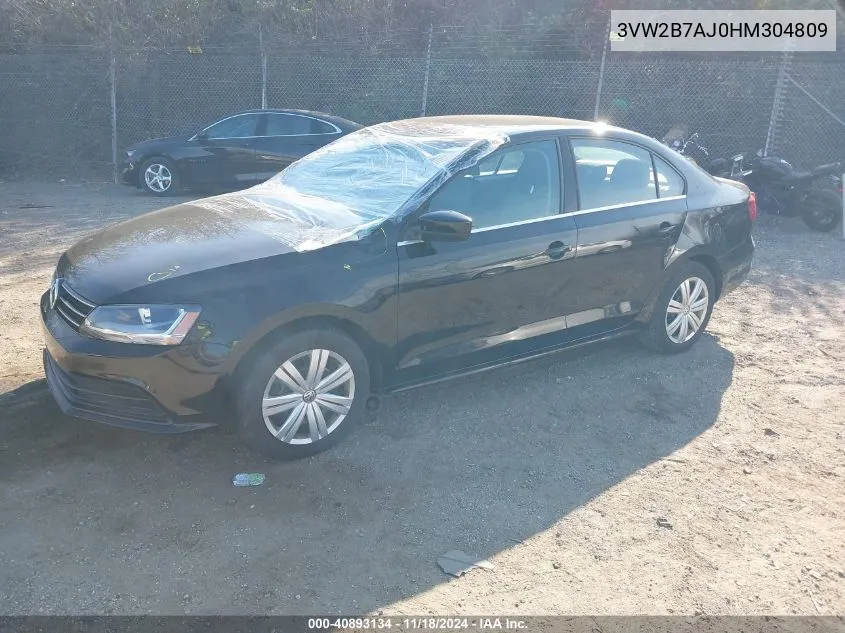 2017 Volkswagen Jetta 1.4T S VIN: 3VW2B7AJ0HM304809 Lot: 40893134