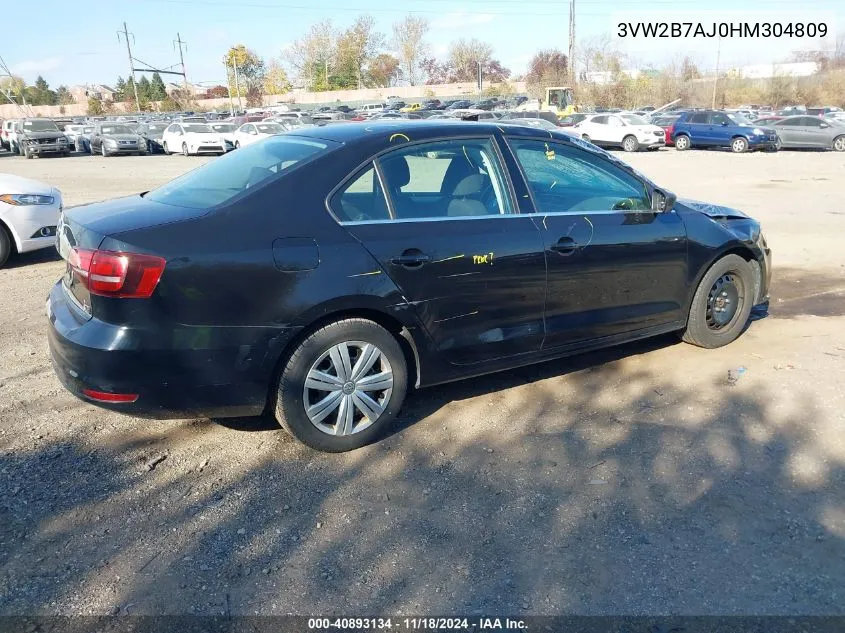 2017 Volkswagen Jetta 1.4T S VIN: 3VW2B7AJ0HM304809 Lot: 40893134