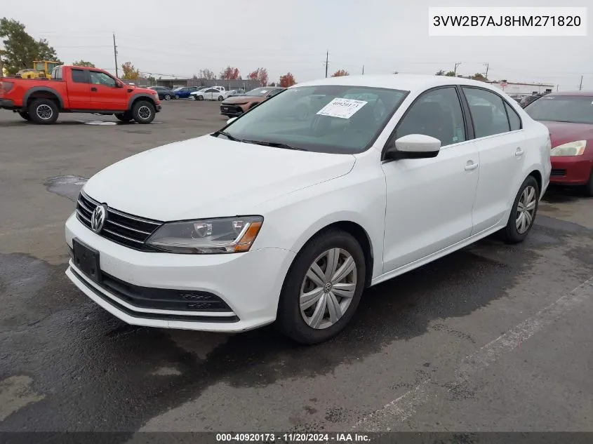 2017 Volkswagen Jetta 1.4T S VIN: 3VW2B7AJ8HM271820 Lot: 40920173