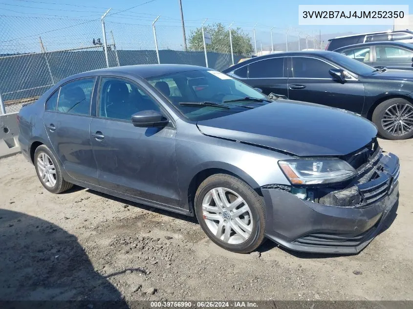 2018 Volkswagen Jetta 1.4T S VIN: 3VW2B7AJ4JM252350 Lot: 39756990