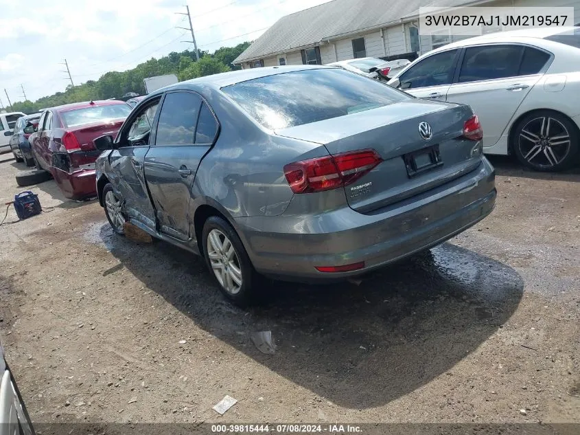 2018 Volkswagen Jetta 1.4T S VIN: 3VW2B7AJ1JM219547 Lot: 39815444