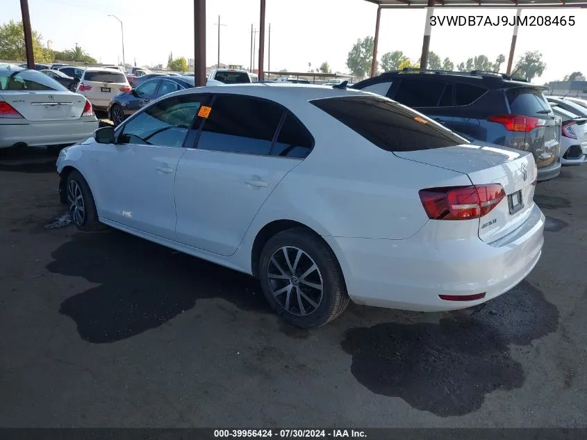 2018 Volkswagen Jetta 1.4T Se/1.4T Wolfsburg Edition VIN: 3VWDB7AJ9JM208465 Lot: 39956424