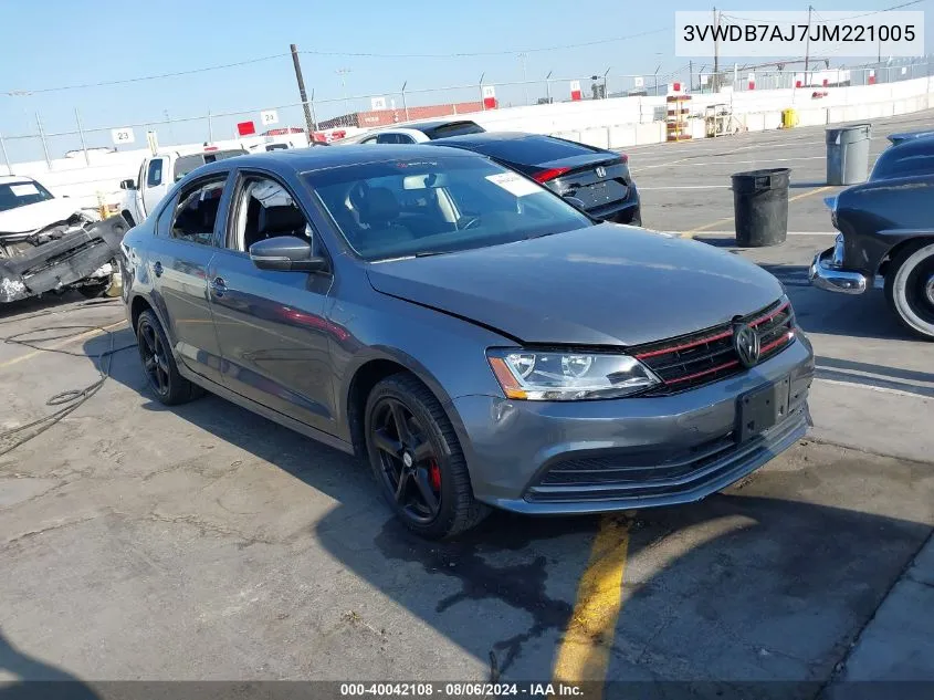 2018 Volkswagen Jetta 1.4T Se/1.4T Wolfsburg Edition VIN: 3VWDB7AJ7JM221005 Lot: 40042108