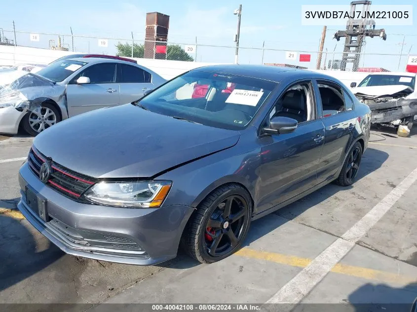 2018 Volkswagen Jetta 1.4T Se/1.4T Wolfsburg Edition VIN: 3VWDB7AJ7JM221005 Lot: 40042108