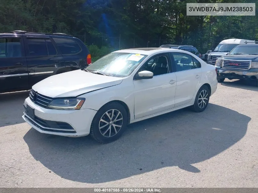 2018 Volkswagen Jetta 1.4T Se/1.4T Wolfsburg Edition VIN: 3VWDB7AJ9JM238503 Lot: 40187585