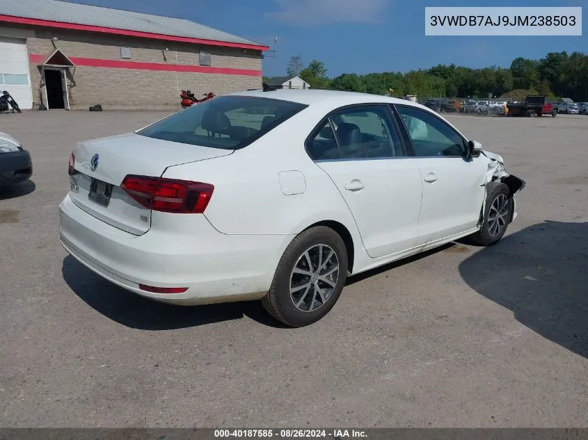 2018 Volkswagen Jetta 1.4T Se/1.4T Wolfsburg Edition VIN: 3VWDB7AJ9JM238503 Lot: 40187585