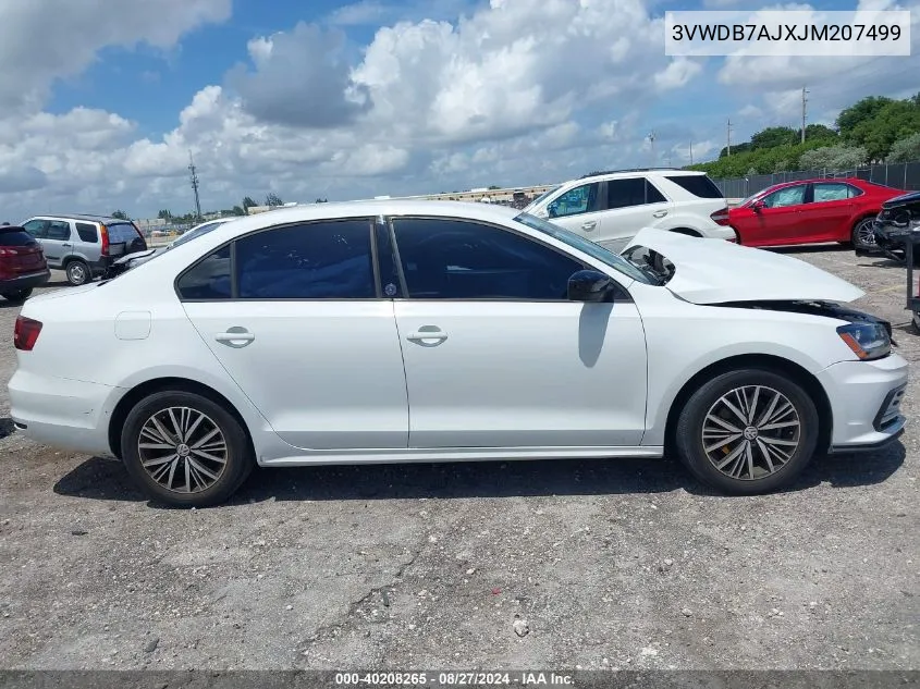 2018 Volkswagen Jetta 1.4T Se/1.4T Wolfsburg Edition VIN: 3VWDB7AJXJM207499 Lot: 40208265