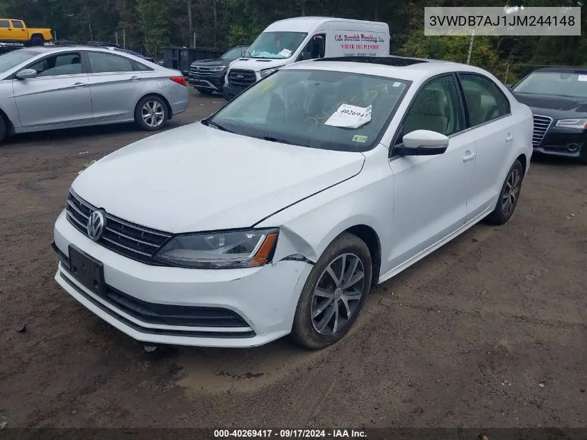 2018 Volkswagen Jetta 1.4T Se/1.4T Wolfsburg Edition VIN: 3VWDB7AJ1JM244148 Lot: 40269417