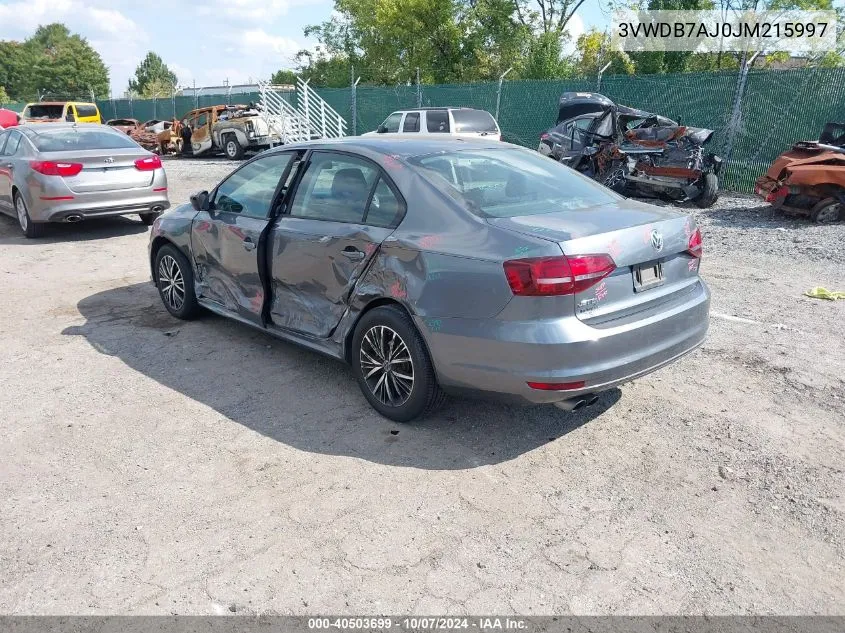 2018 Volkswagen Jetta 1.4T Se/1.4T Wolfsburg Edition VIN: 3VWDB7AJ0JM215997 Lot: 40503699