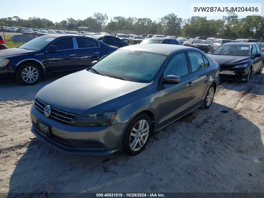 2018 Volkswagen Jetta 1.4T S VIN: 3VW2B7AJ5JM204436 Lot: 40531019