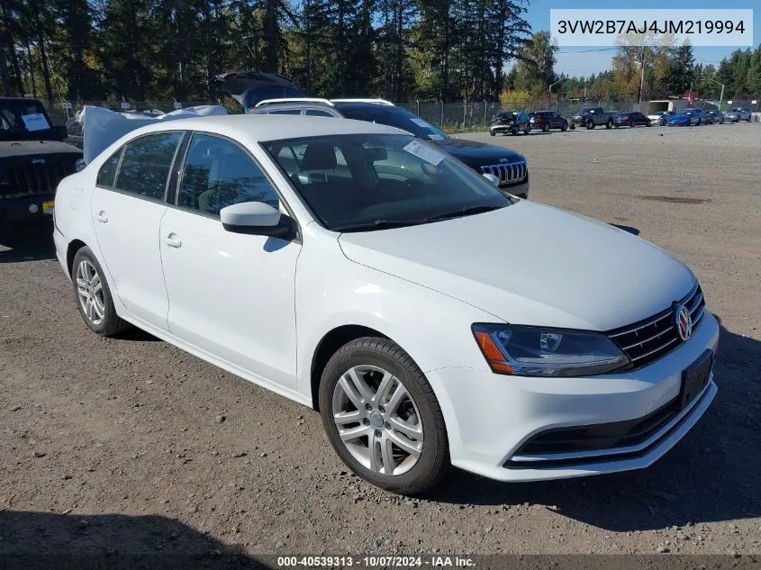 2018 Volkswagen Jetta 1.4T S VIN: 3VW2B7AJ4JM219994 Lot: 40539313