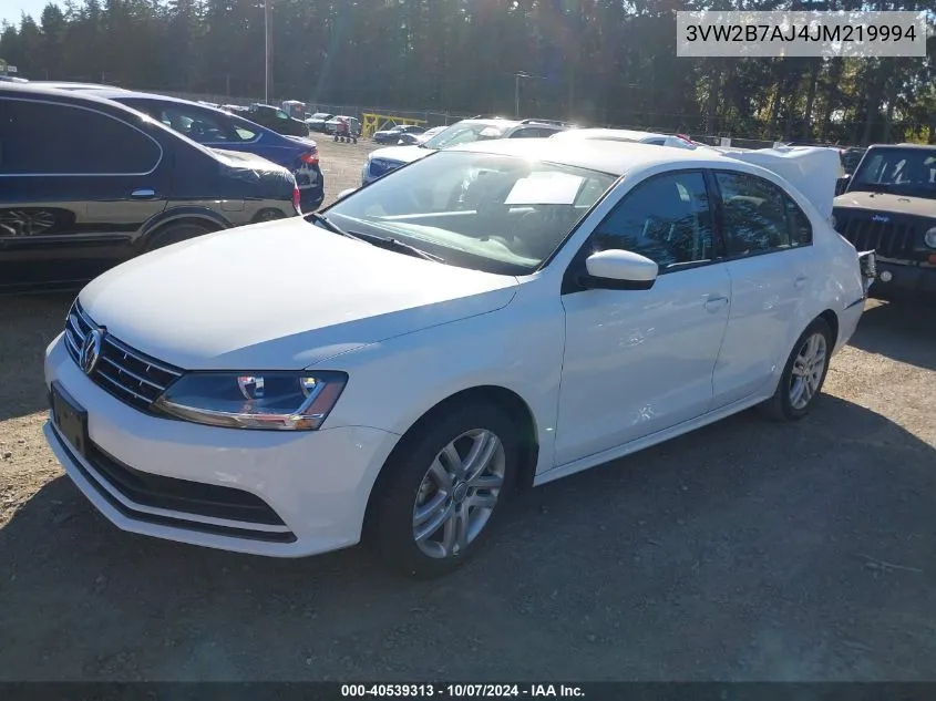 2018 Volkswagen Jetta 1.4T S VIN: 3VW2B7AJ4JM219994 Lot: 40539313