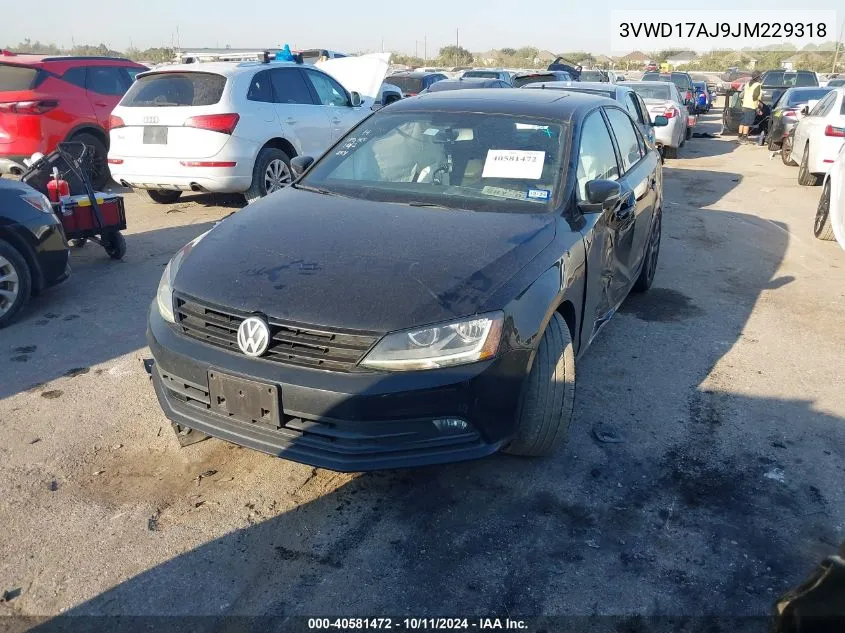 2018 Volkswagen Jetta 1.8T Se Sport VIN: 3VWD17AJ9JM229318 Lot: 40581472