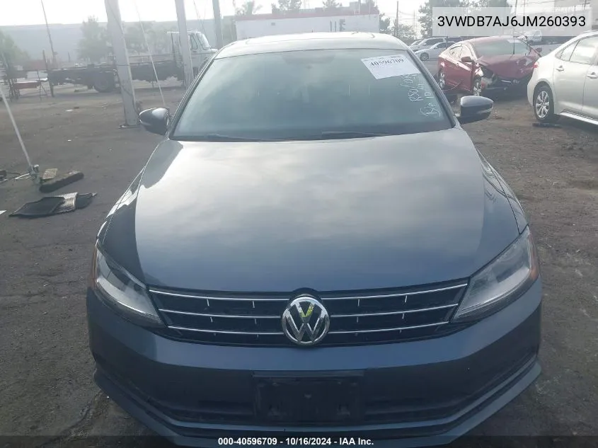 2018 Volkswagen Jetta 1.4T Se/1.4T Wolfsburg Edition VIN: 3VWDB7AJ6JM260393 Lot: 40596709