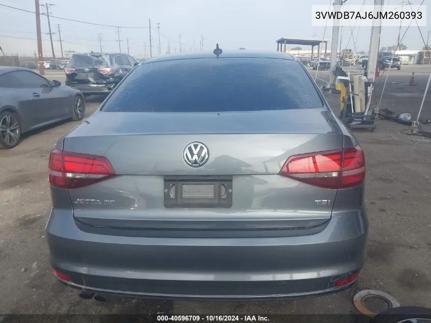 2018 Volkswagen Jetta 1.4T Se/1.4T Wolfsburg Edition VIN: 3VWDB7AJ6JM260393 Lot: 40596709