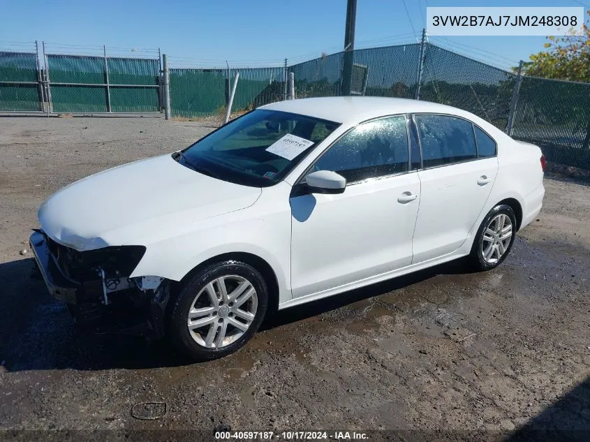 2018 Volkswagen Jetta 1.4T S VIN: 3VW2B7AJ7JM248308 Lot: 40597187