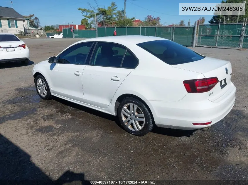 2018 Volkswagen Jetta 1.4T S VIN: 3VW2B7AJ7JM248308 Lot: 40597187