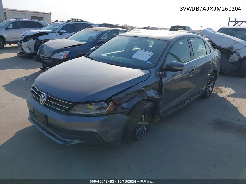 2018 Volkswagen Jetta 1.4T Se/1.4T Wolfsburg Edition VIN: 3VWDB7AJXJM260204 Lot: 40617483