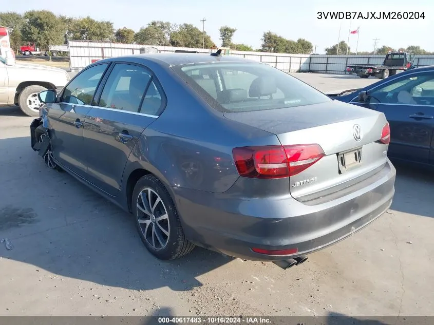 2018 Volkswagen Jetta 1.4T Se/1.4T Wolfsburg Edition VIN: 3VWDB7AJXJM260204 Lot: 40617483