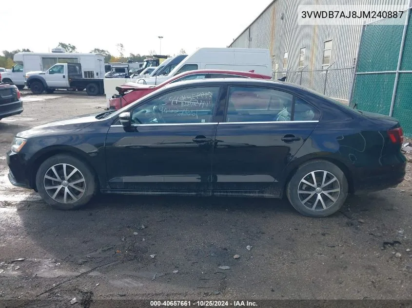 2018 Volkswagen Jetta 1.4T Se/1.4T Wolfsburg Edition VIN: 3VWDB7AJ8JM240887 Lot: 40657661