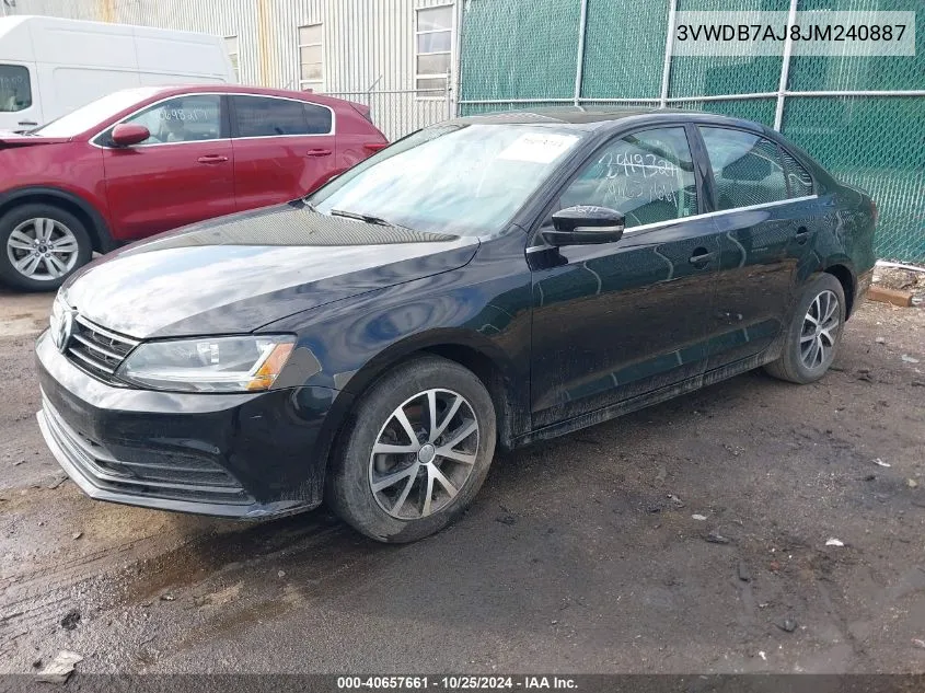 2018 Volkswagen Jetta 1.4T Se/1.4T Wolfsburg Edition VIN: 3VWDB7AJ8JM240887 Lot: 40657661