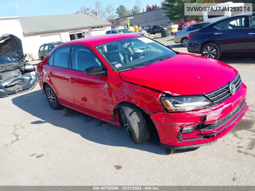 2018 Volkswagen Jetta 1.4T Se/1.4T Wolfsburg Edition VIN: 3VWDB7AJ7JM253274 Lot: 40705389