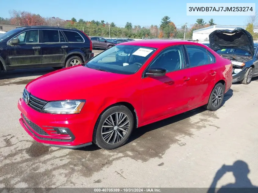 2018 Volkswagen Jetta 1.4T Se/1.4T Wolfsburg Edition VIN: 3VWDB7AJ7JM253274 Lot: 40705389