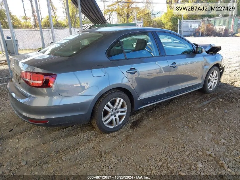 2018 Volkswagen Jetta 1.4T S VIN: 3VW2B7AJ2JM227429 Lot: 40712057