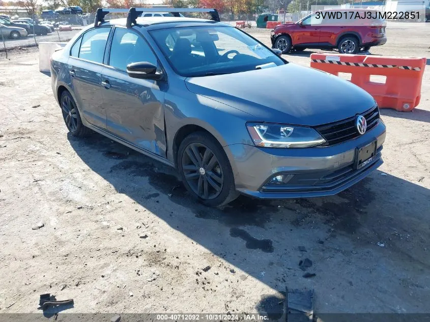 2018 Volkswagen Jetta 1.8T Se Sport VIN: 3VWD17AJ3JM222851 Lot: 40712092