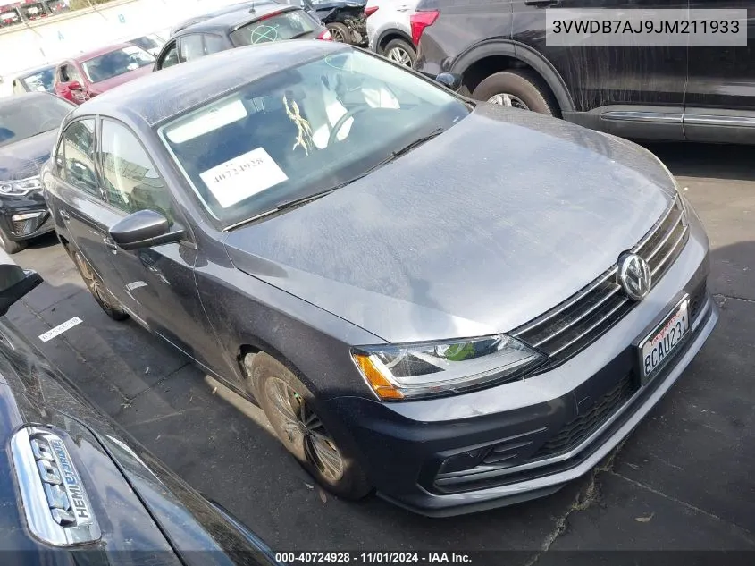 2018 Volkswagen Jetta 1.4T Se/1.4T Wolfsburg Edition VIN: 3VWDB7AJ9JM211933 Lot: 40724928