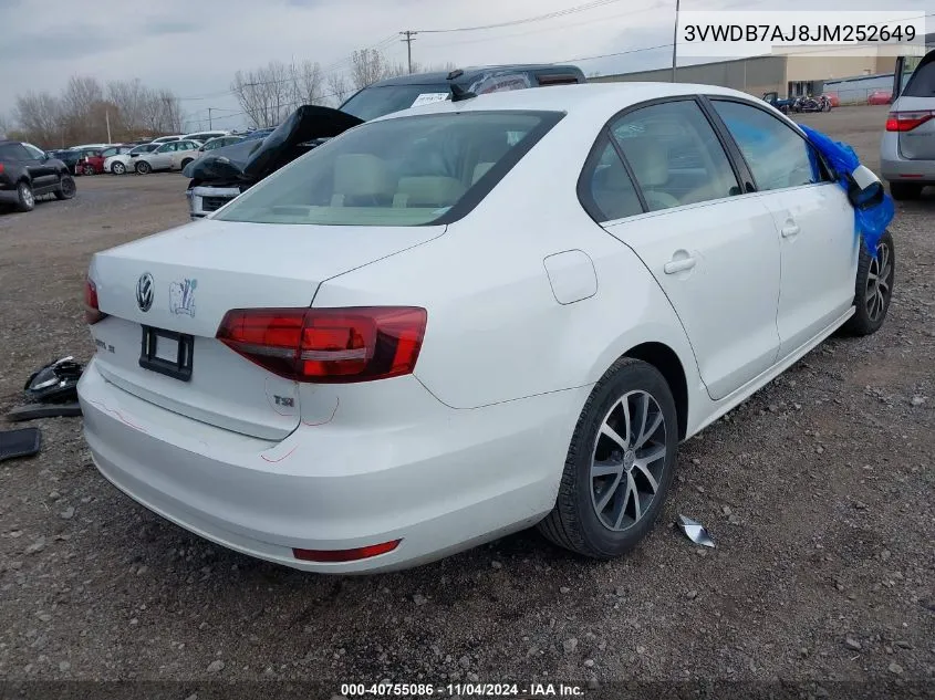 2018 Volkswagen Jetta 1.4T Se/1.4T Wolfsburg Edition VIN: 3VWDB7AJ8JM252649 Lot: 40755086