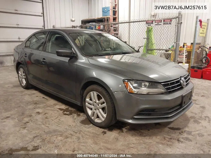 2018 Volkswagen Jetta 1.4T S VIN: 3VW2B7AJ6JM257615 Lot: 40794040