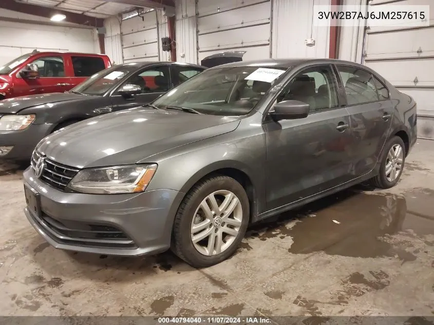 2018 Volkswagen Jetta 1.4T S VIN: 3VW2B7AJ6JM257615 Lot: 40794040