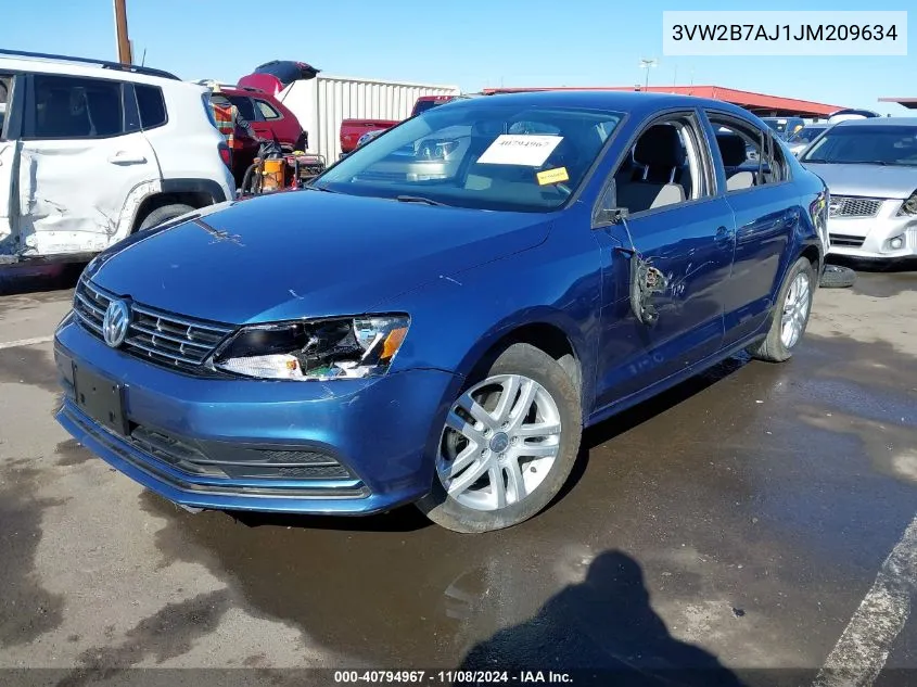 2018 Volkswagen Jetta 1.4T S VIN: 3VW2B7AJ1JM209634 Lot: 40794967