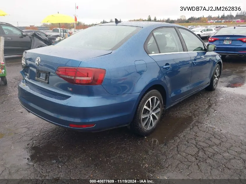 2018 Volkswagen Jetta 1.4T Se/1.4T Wolfsburg Edition VIN: 3VWDB7AJ2JM262836 Lot: 40877609