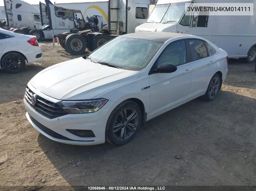 2019 Volkswagen Jetta VIN: 3VWE57BU4KM014111 Lot: 12068646