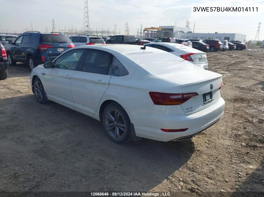 2019 Volkswagen Jetta VIN: 3VWE57BU4KM014111 Lot: 12068646