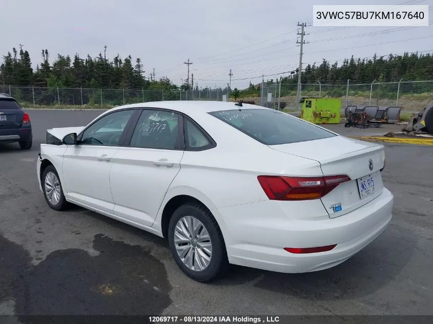 2019 Volkswagen Jetta VIN: 3VWC57BU7KM167640 Lot: 12069717