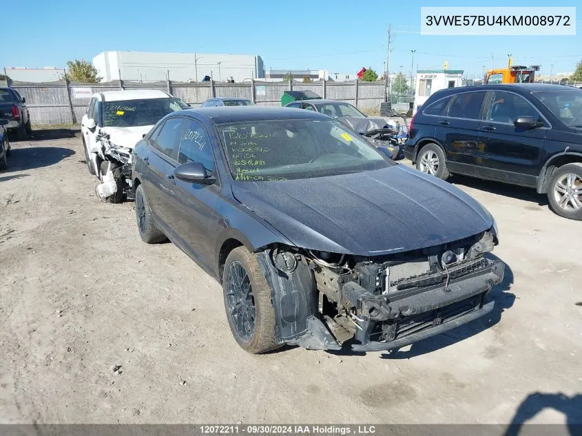 2019 Volkswagen Jetta VIN: 3VWE57BU4KM008972 Lot: 12072211