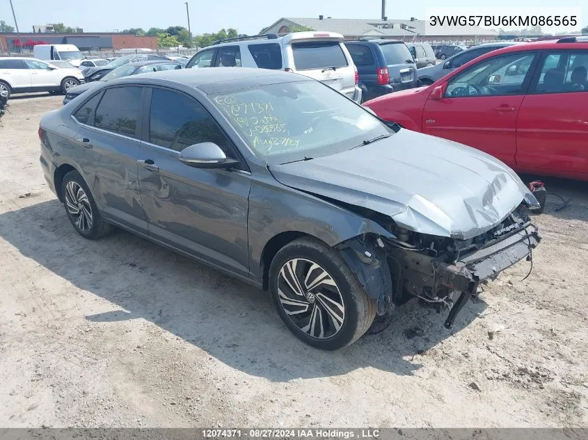 2019 Volkswagen Jetta VIN: 3VWG57BU6KM086565 Lot: 12074371