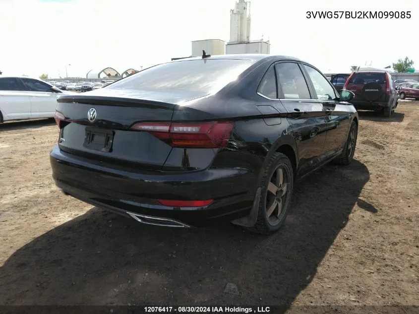 2019 Volkswagen Jetta VIN: 3VWG57BU2KM099085 Lot: 12076417