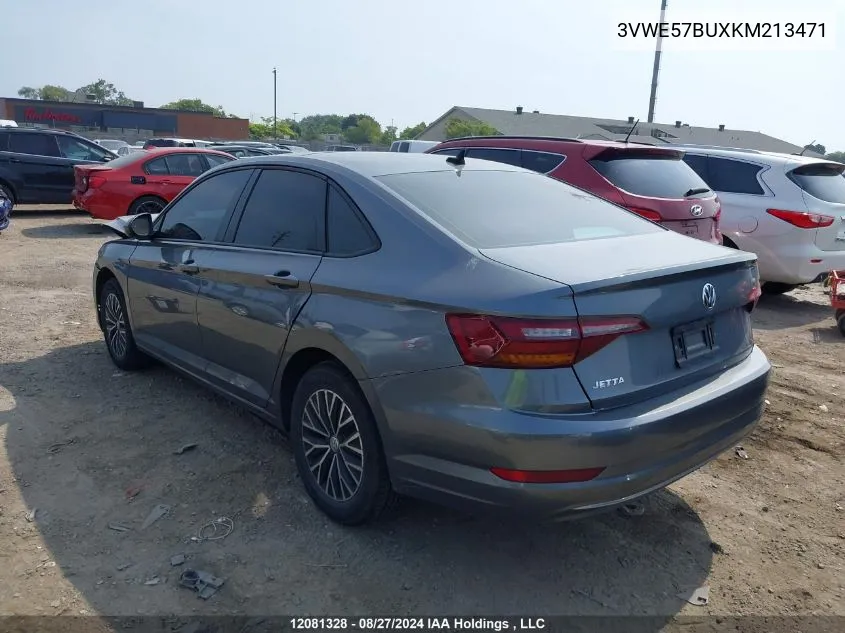 2019 Volkswagen Jetta VIN: 3VWE57BUXKM213471 Lot: 12081328