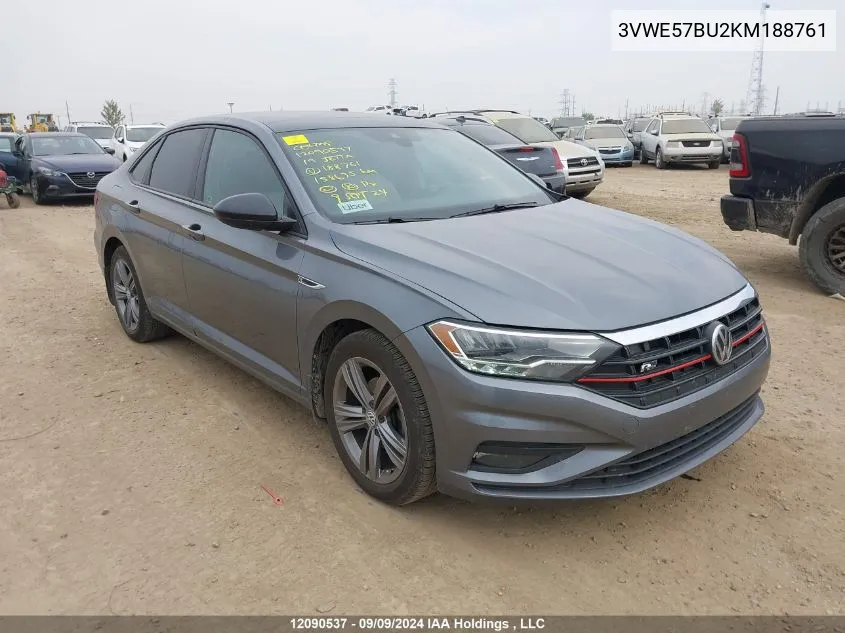 2019 Volkswagen Jetta Sel VIN: 3VWE57BU2KM188761 Lot: 12090537