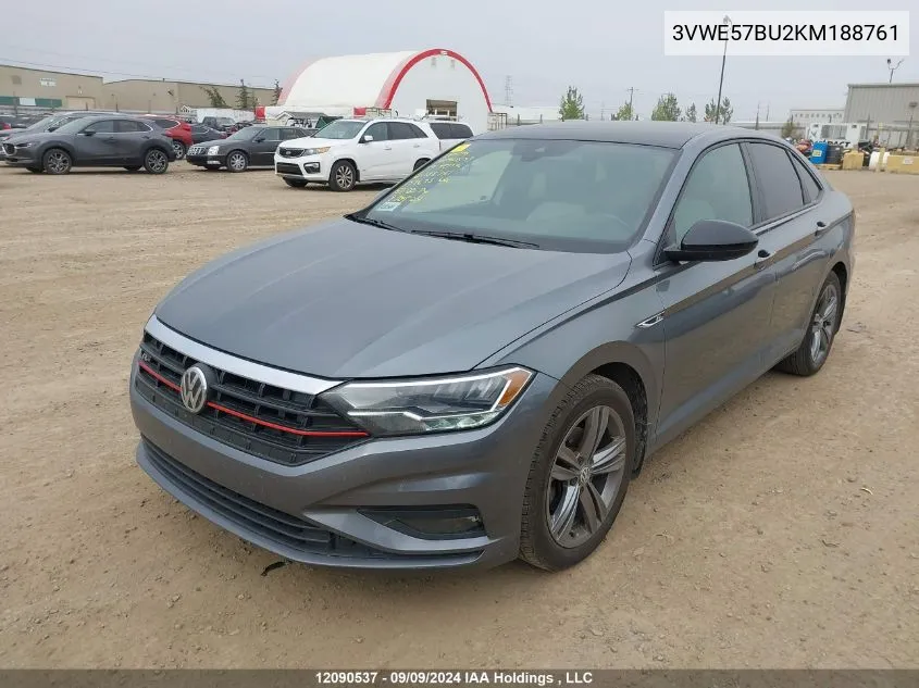 2019 Volkswagen Jetta Sel VIN: 3VWE57BU2KM188761 Lot: 12090537