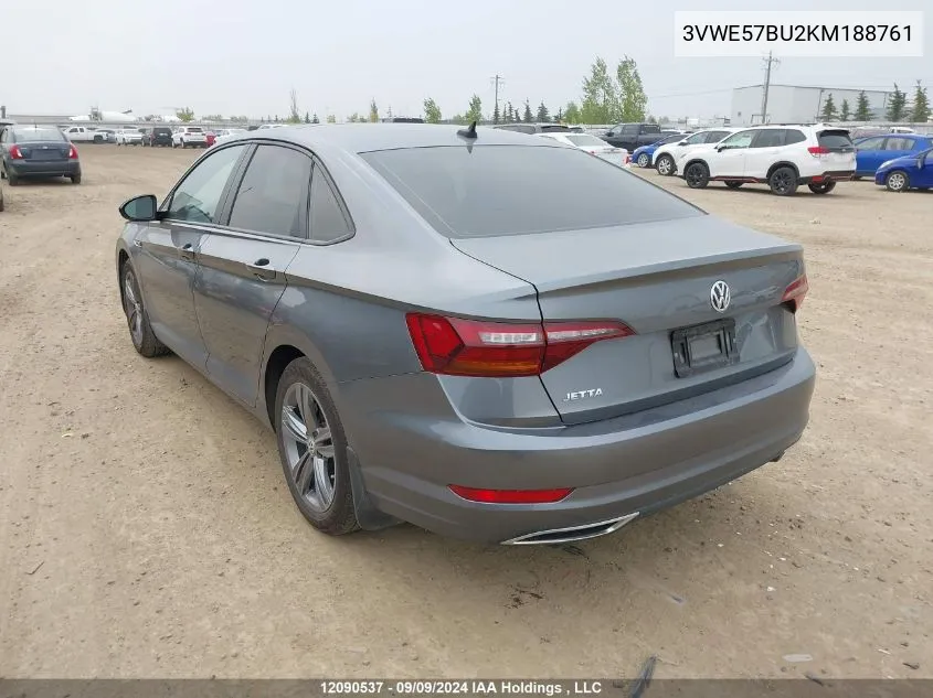 2019 Volkswagen Jetta Sel VIN: 3VWE57BU2KM188761 Lot: 12090537