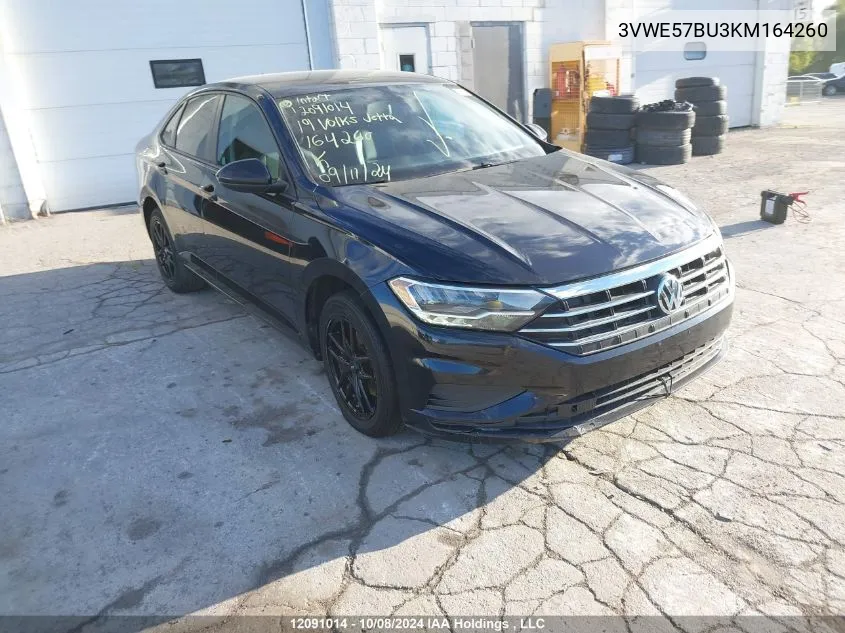 2019 Volkswagen Jetta VIN: 3VWE57BU3KM164260 Lot: 12091014