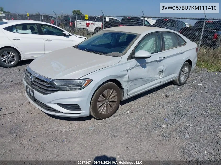 2019 Volkswagen Jetta VIN: 3VWC57BU7KM111410 Lot: 12097347